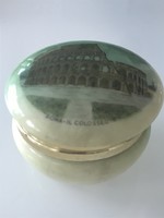 Alabaster Jewelry Box from Rome, 7 cm Diameter