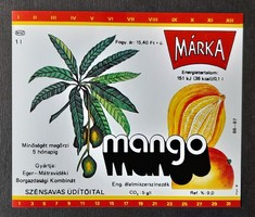 Ital címke - Márka mango (Eger-Mátravidéki Borgazdasági Kombinát)