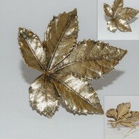 Csodálatos Dán Sterling ezüst levél alakú bross :Flora Danica Eggert