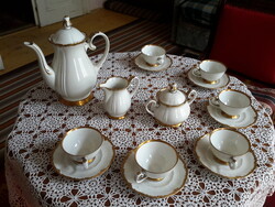 Antik Rosenthal Pompadour 6 személyes, vastagon aranyozott, hibátlan kávés készlet - pazar!