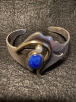 Silver Bracelet with Lapis Lazuli and Pearls