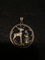 Ezüst medál Hubertus, 3,3 cm átmérőjű