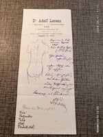 Orvostörténelem!!!! Dr Adolf Lorenz ortopédus autográf receptje 1919.