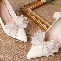 Esküvői, menyasszonyi, alkalmi cipődísz, cipőklipsz ES-CK42 fehér