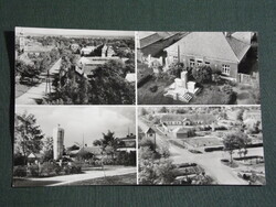 Képeslap,Üllő,mozaik,tanácsháza,emlékmű,Főtér látkép,részlet, 1963-