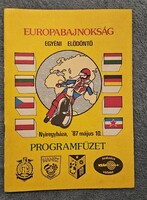 1987-es nyíregyházi Salakmotor Europabajnokság Eldöntő programfüzet!