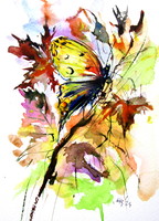 Little butterfly- watercolor painting /kis pillangó- akvarell festmény