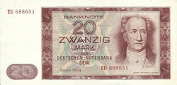 20 márka 1964 NDK Németország 2. Gyönyörű