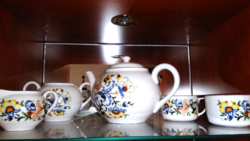 Antik extrém ritka jelzésű szecessziós mintás jelzett Zsolnay porcelán 5 darabos  teás-kávés készlet
