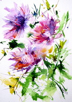 Little wildflowers - watercolor painting /kis vadvirág- akvarell festmény