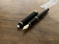 ÚJSZERŰ !!! 80-as Évek MONTBLANC 144 Fekete Töltőtoll 14K 4810 Bicolor Patron Konverter