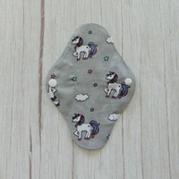 Washable Sanitary Pad / Unicorn Pattern - Grey