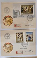 FDC Olasz festők, 1968. 4 db, futott.