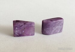 16.8ct 14mm 2db Valódi, Természetes Csaroit kaboson (charoite, charoit)
