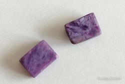 15,8ct 14mm 2db Valódi, Természetes Csaroit kaboson (charoite, charoit)