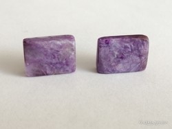 21.6ct 16mm 2db Valódi, Természetes Csaroit kaboson (charoite, charoit)