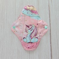 Mosható betét 19,5 cm / rózsaszín -menta unikornis / intimbetét, mosható textil betét