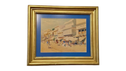 1925 aqarell Marokkói utcarészlet
