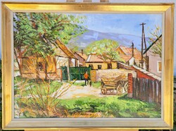 Arató István (1922 - 2010): "Kesztölci utca" olaj festmény