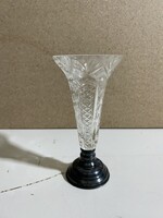 Ezüst talpú kristály kehely, 21 cm-es magasságú. 8846