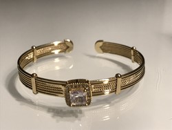 Elegáns karkötő Swarovski kristályokkal, vastag arany bevonattal, 6 x