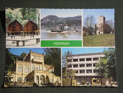 Képeslap,Visegrád,mozaik,Pálffy kastély,SZOT üdülő,Zsitvay-kilátó látkép,részlet, 1983-