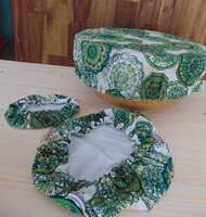 Textil edényfedő szett (3 db/cs) / zöld mandala mintás