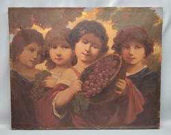 Zoltán Veress (1868-1935) Autumn Allegory - Children with Grapes