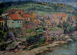 Lakatos Artúr tájkép olajfestmény