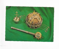 MV:03/2 Magyar szent korona, jogar és országalma képeslap "posta tiszta"