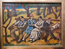 Scheiber Hugó jelzéssel festmény, 40 x 50 cm, olaj, vászon. 1339