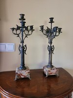 Antique French Candle Holder Pair 2pcs