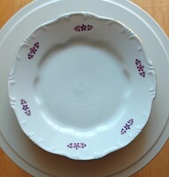 Zsolnay aranyozott szélű lila mintás tányér