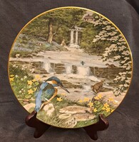 Madaras porcelán dísztányér, angol tányér 2 (M5163)