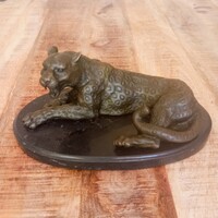Bronz Leopárd Francia Jelzett