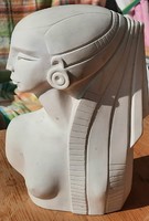 Világhy Árpád : Art Deco női büszt biszkvit porcelán szobor - 22cm.magas