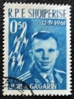 Al642p / Albánia 1962 Az első emberi űrrepülés "Vostok 1" bélyegsor 0,50 L értéke pecsételt