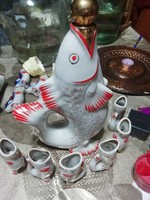 Orosz porcelán vodkás készlet