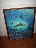 Sellő család festmény