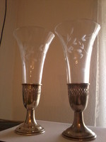 Antique Sterling Silver Champagne Flutes