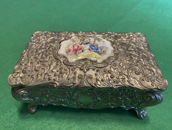 Old Porcelain Jewelry Box with Inlay