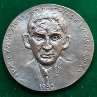 Hetés György: Franz Kafka, bronz érem,plakett