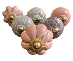 S6-003 Vintage stílusú porcelán bútorgomb szett (6 db-os)