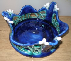 Blue Glazed Ceramic Candy Holder