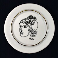 Szász Endre (1926 - 2003) LÁNY PORTRÉJA .. RITKA KISMÉRETŰ PORCELÁN DÍSZTÁRGY
