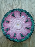 ZSOLNAY RÓZSASZÍN LÓTUSZ MINTÁS TÁNYÉR 18 CM ÁTMÉRŐJŰ 1890 KÖRÜL  3.