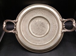 Korai német ón, fogantyús kináló angyal érintésjelekkel,30cm-es. 8789