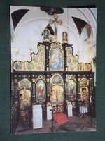 Képeslap,Szentendre,Szerb ortodox templom oltár látkép, részlet, 1989-
