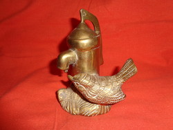 Szomját oltó madarka tömör sárgaréz szobor