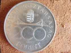 Régi ezüst 200 Ft - verdefényes - 1993.